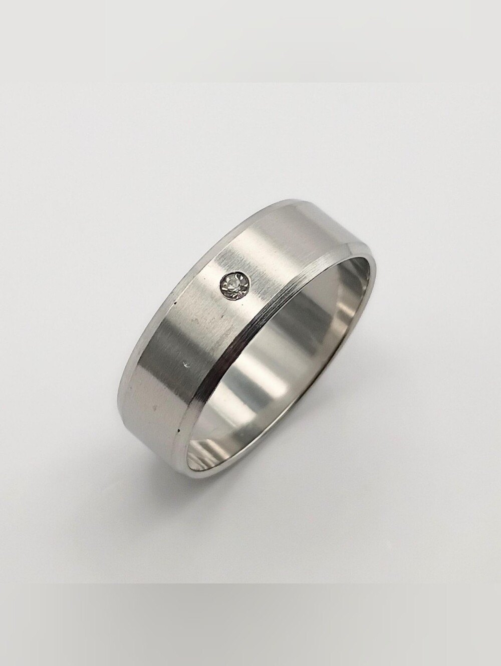 Stainless Steel Crystal Ring Size 11 Band
